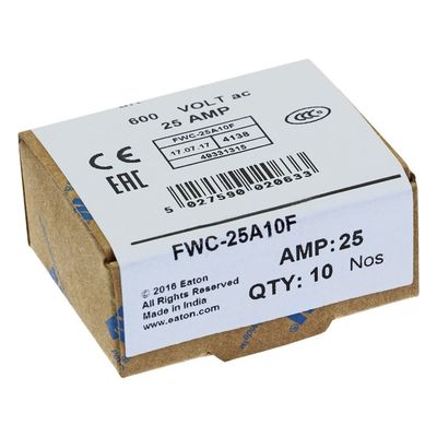قدرة الدراجة الممتازة والأداء الصلبة الصلبة Eaton Bussmann 10 X 38 مم Ferrule Fuse FWC-25A10F