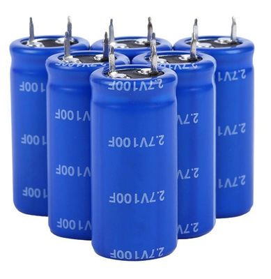 دورة حياة طويلة 100f 2.7 V Supercapacitor جيدة للغاية خصائص درجات الحرارة المنخفضة