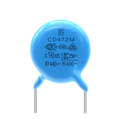 -40C-85C Y1 سعة مكثف السلامة 472M/400V مقاومة العزل &gt; 100MΩ معتمدة CE