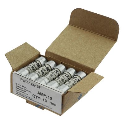 قدرة الدراجة الممتازة والأداء الصلبة الصلبة Eaton Bussmann 10 X 38 مم Ferrule Fuse FWC-12A10F