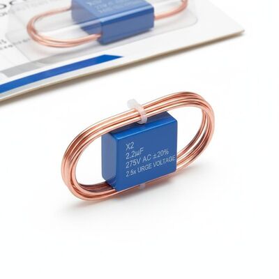 سلك توصيل نحاسي مطلي بالقصدير، مكثف أمان X2، تحمل السعة ±20%، جهد الاندفاع المقنن 2.5 مرة الجهد المقنن